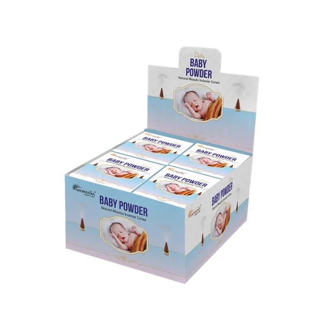 aromatika-vedic-incense-cones-c-nes-encens-baby-powder-120-doux image 1