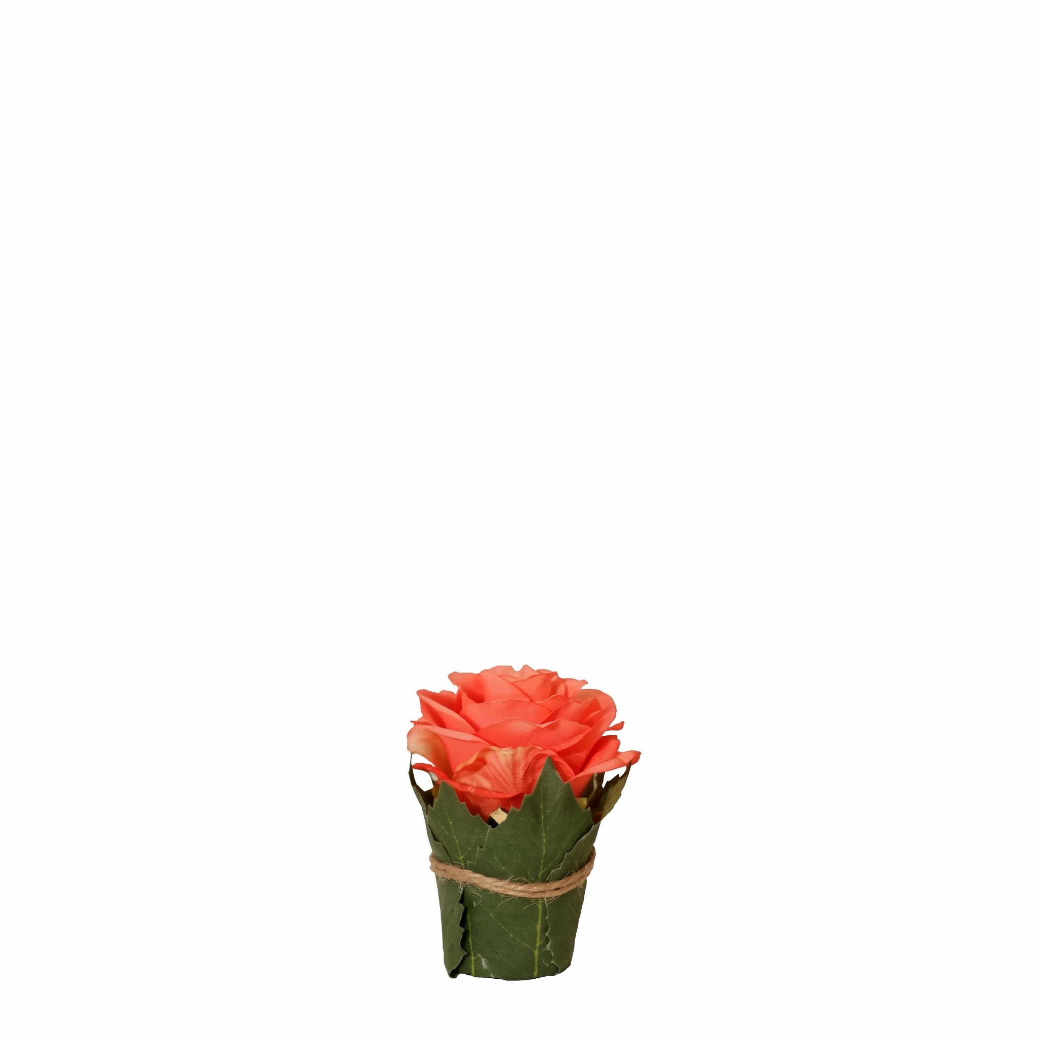 sia-noah-rose-artificielle-corail-9-cm-feuilles image 1
