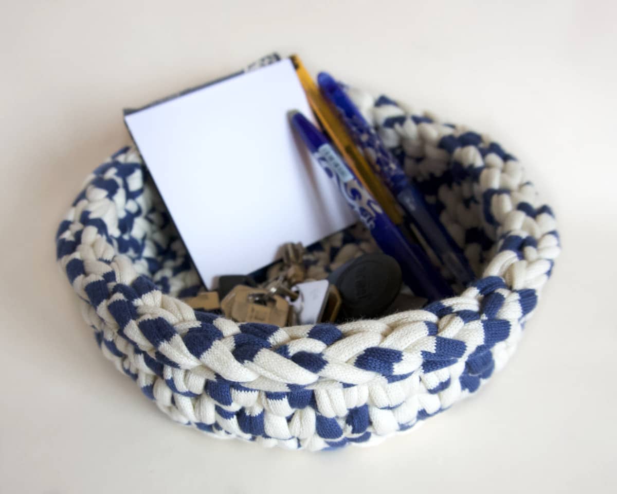 am-cla-paniers-rangement-panier-crochet-bleu-blanc-20-cm image 8