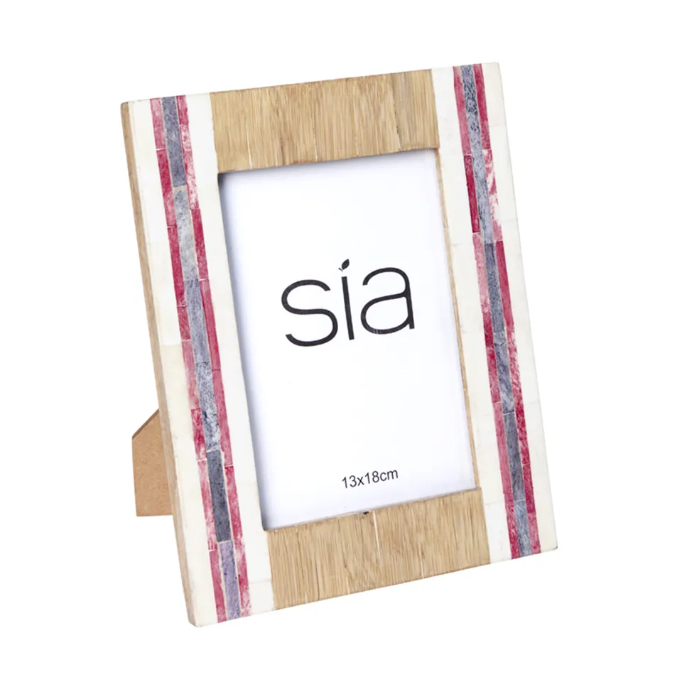 sia-deco-boston-cadre-photo-24-cm-blanc-bois-manguier image 1