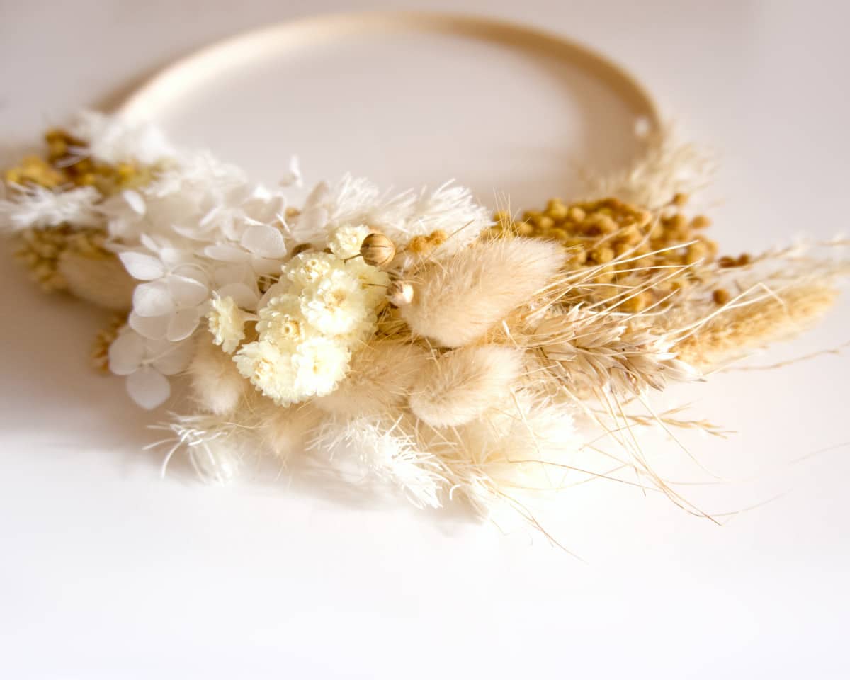 am-cla-couronne-fleurs-s-ch-es-jaune-21-cm-d-co-murale image 3