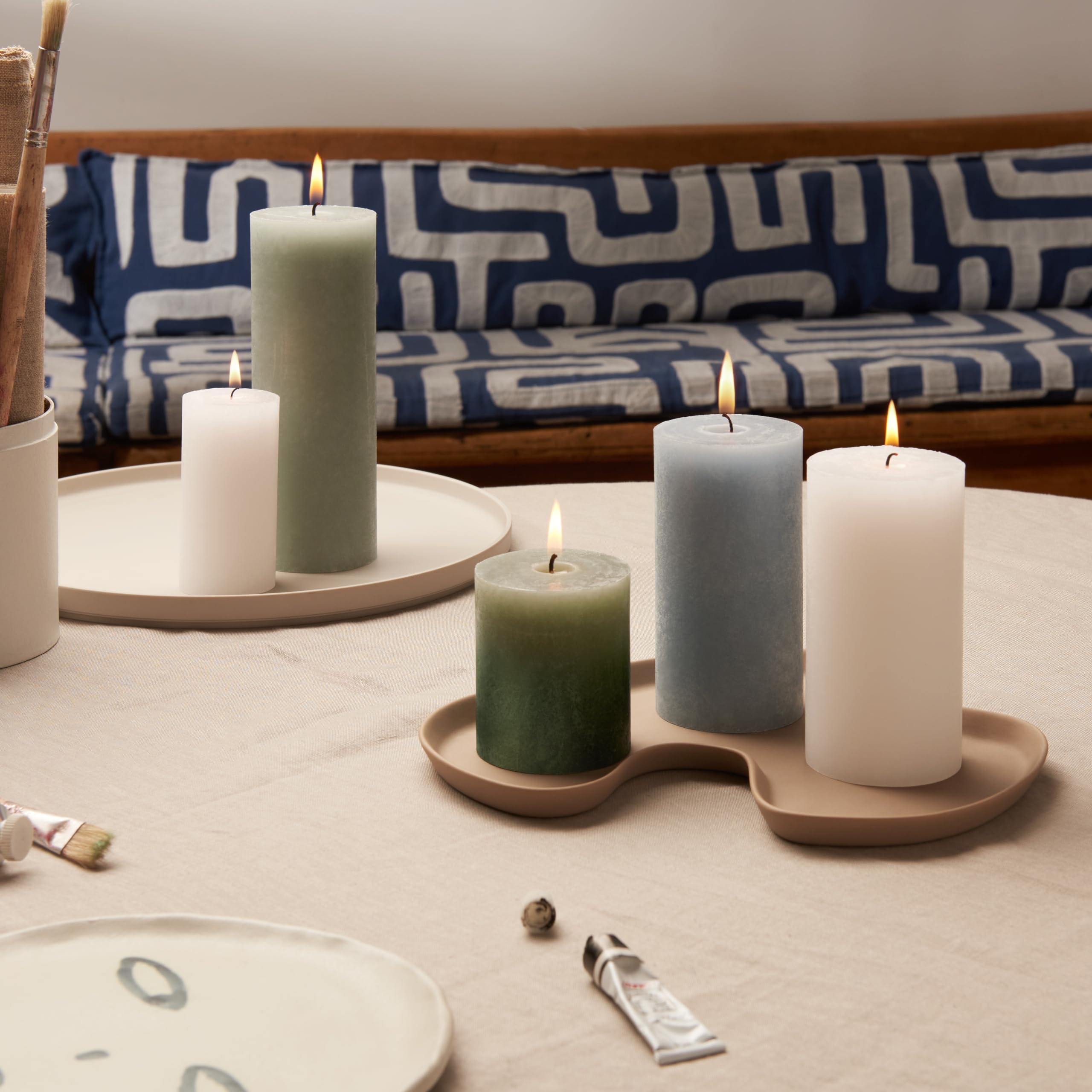 bolsius-bougies-rustiques-pilier-blanc-13-cm-lot-de-12 image 2