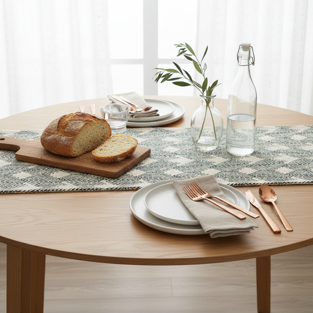 sia-nola-fern-chemin-de-table-vert-beige-140-cm-coton image 5