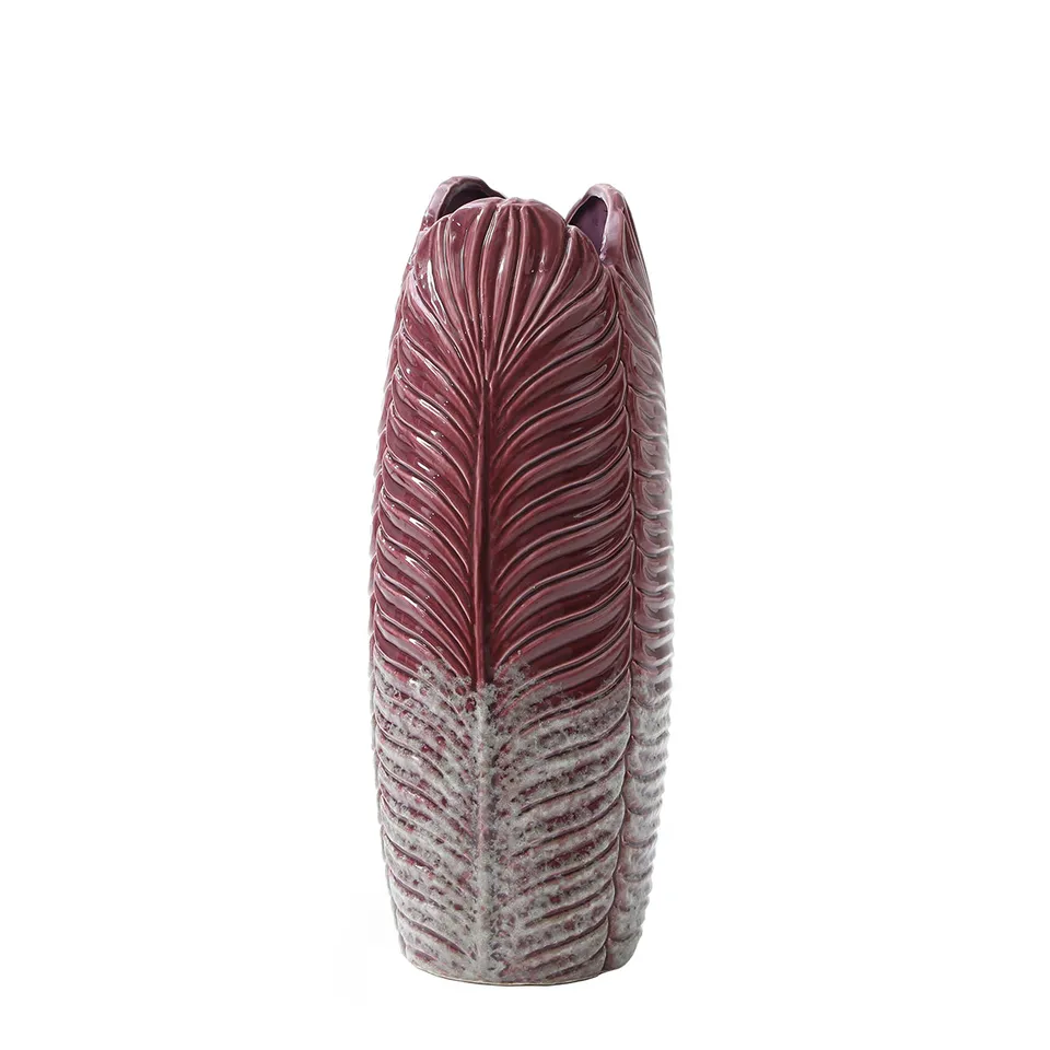 sia-antica-vase-leaf-c-ramique-33-cm-violet image 1