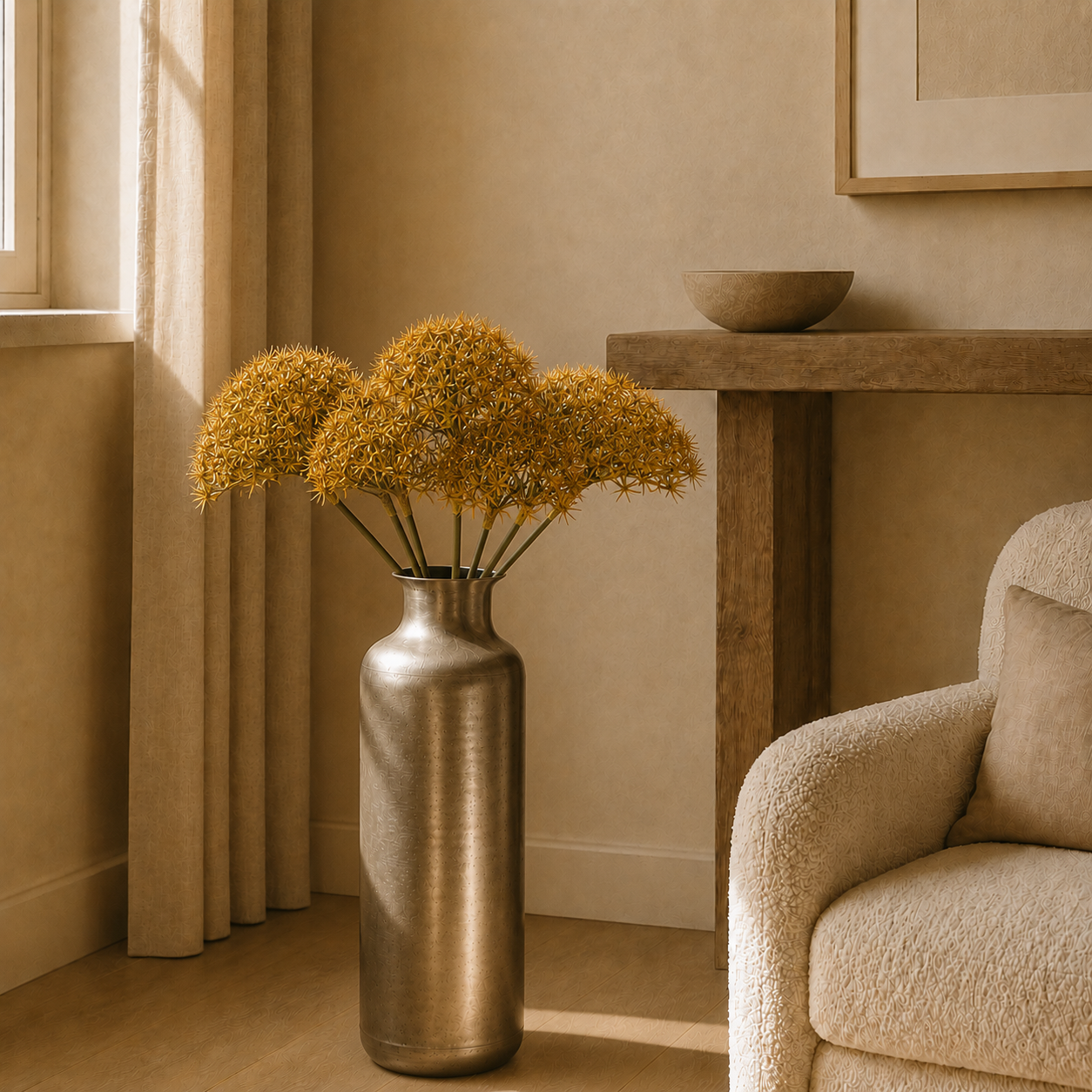 sia-deco-noah-tige-allium-fleur-artificielle-orange-89-cm image 2
