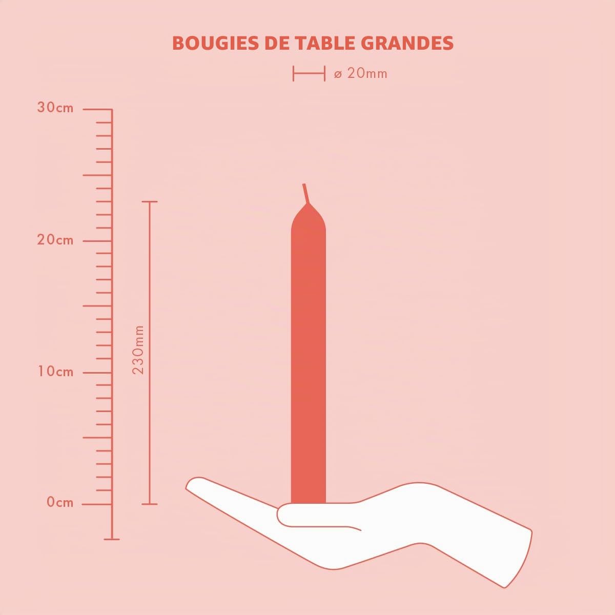 bolsius-essentials-bougie-conique-rouge-23-cm-lot-8-8h image 5