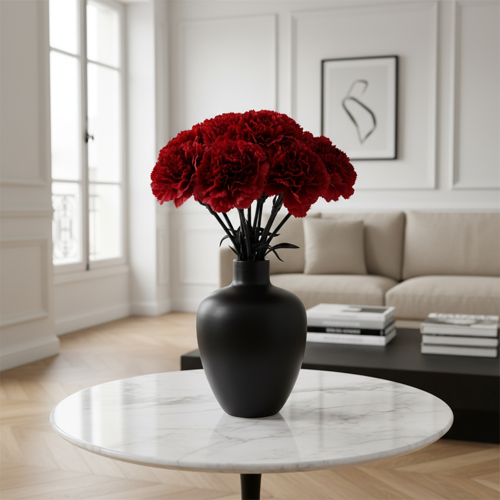 sia-noah-bouquet-d-oeillets-fleurs-artificielles-bordeaux-38-cm image 2