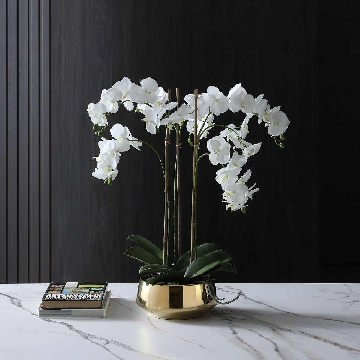 sia-deco-noah-lena-8-branches-orchid-e-artificielle-blanc-vase-dor image 3