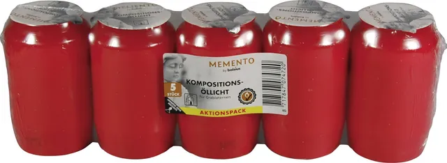 bolsius-momento-bougie-fun-raire-rouge-lot-5-45h image 1