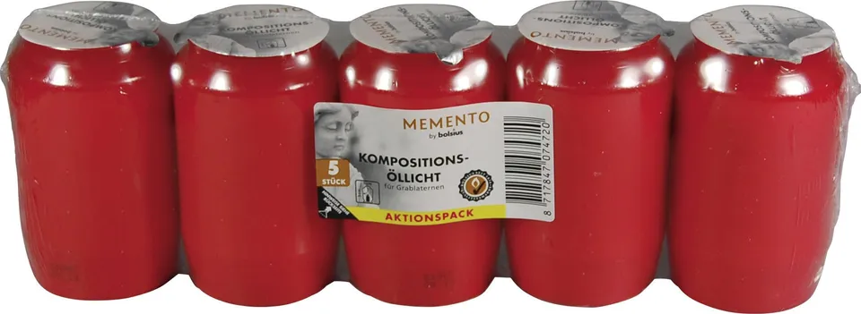 bolsius-momento-bougie-fun-raire-rouge-lot-5-45h image 1