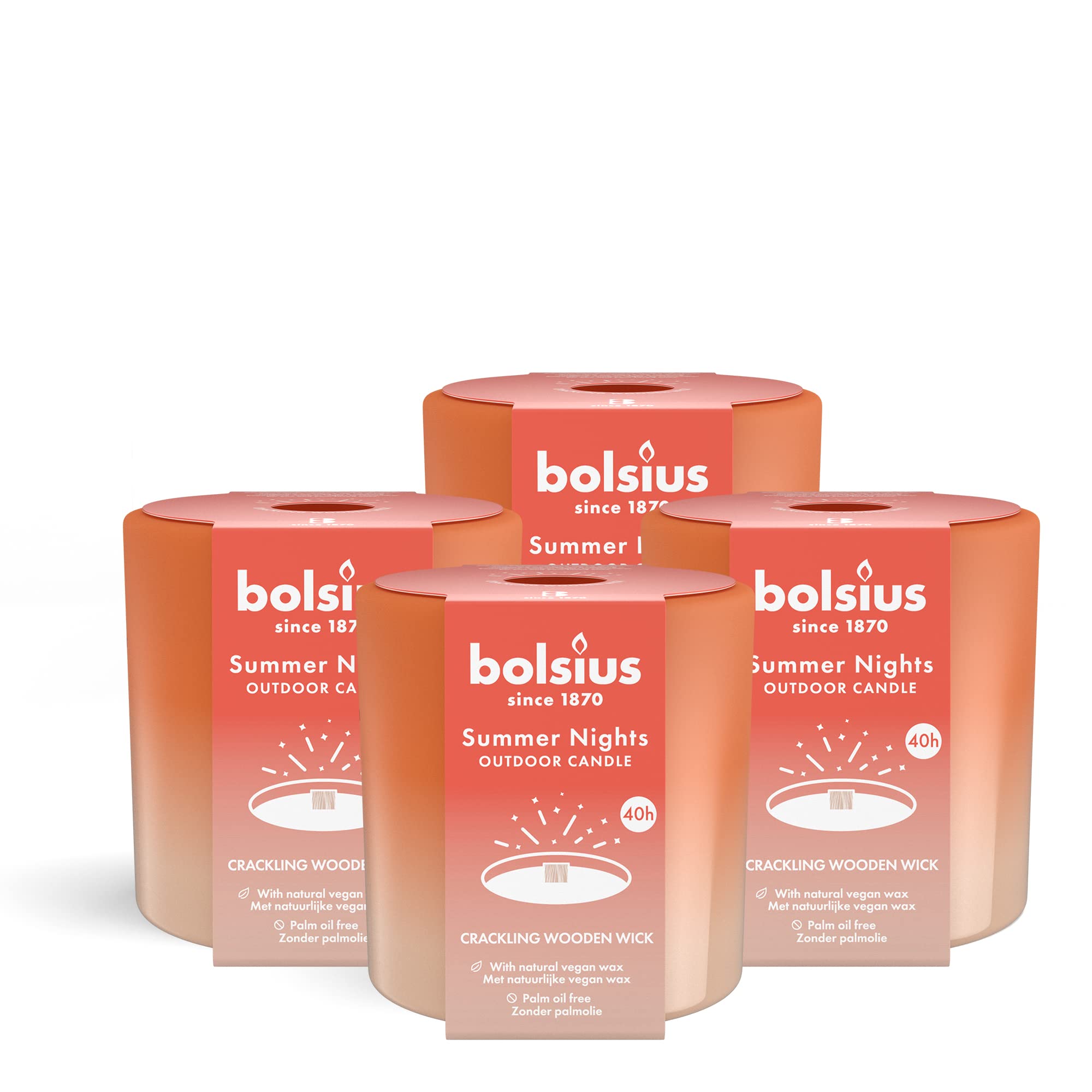 bolsius-summer-nights-bougie-ext-rieur-lot-4-40h-rouge image 2