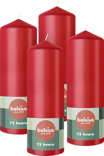 bolsius-bougies-piliers-rouges-lot-4-20-cm-cire-v-g-tale image 2