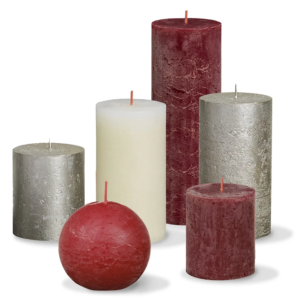 bolsius-bougies-rustiques-piliers-lot-de-6-vacances-d-hiver-cire-v-g-tale image 1