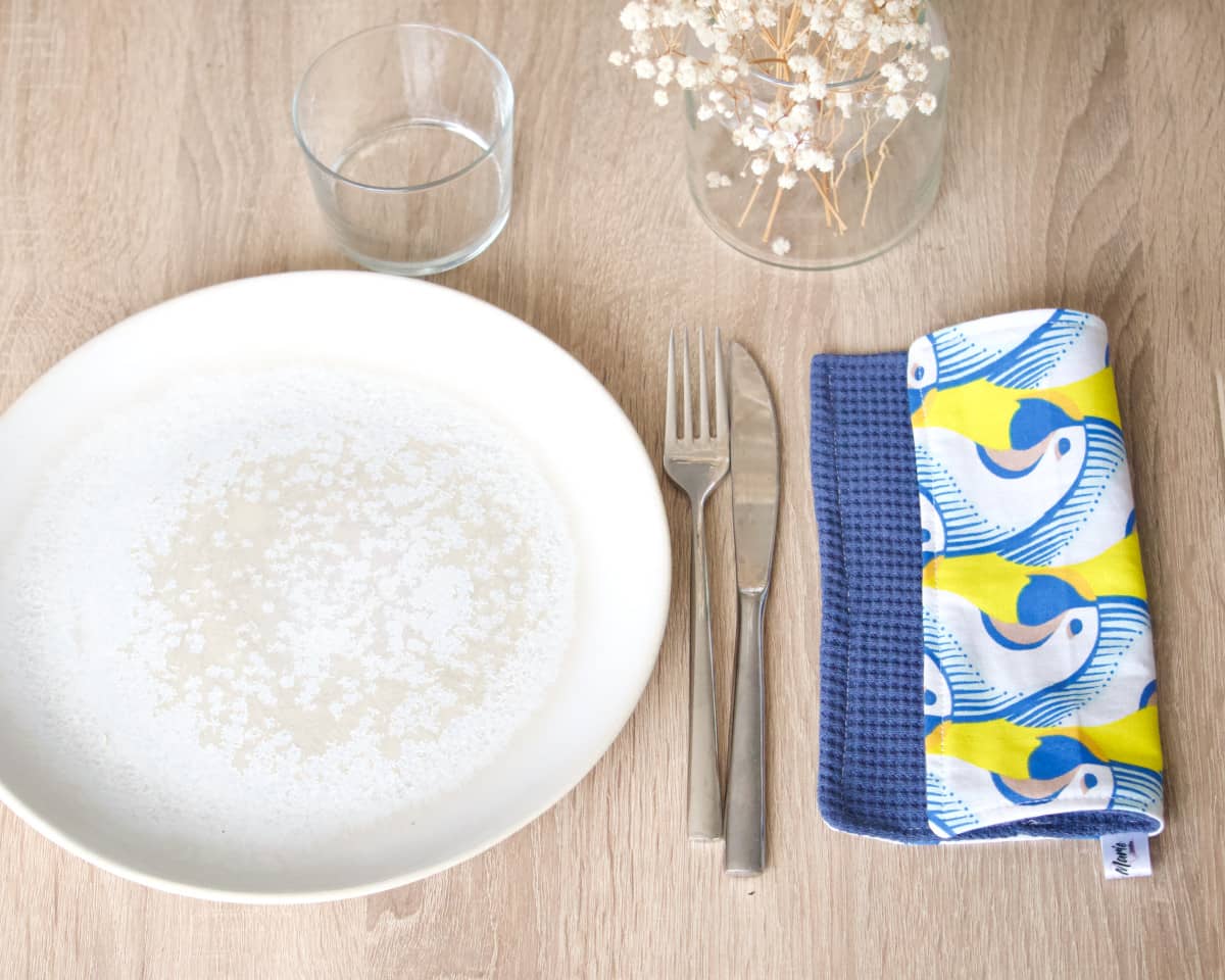 am-cla-serviettes-de-table-coton-perroquets-jaune-bleu-lot-de-4 image 4