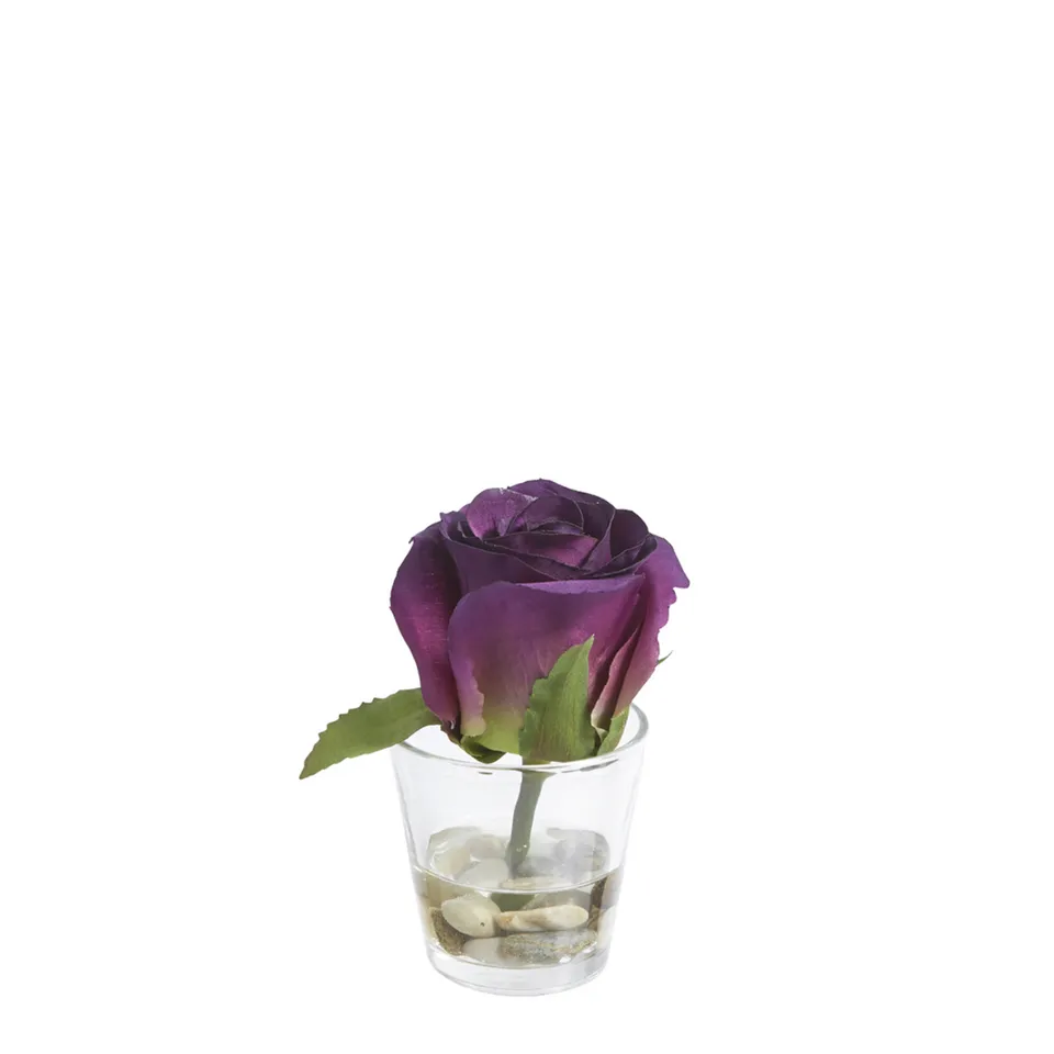 sia-noah-rose-stones-fleur-artificielle-violette-pot-verre-12-cm image 1