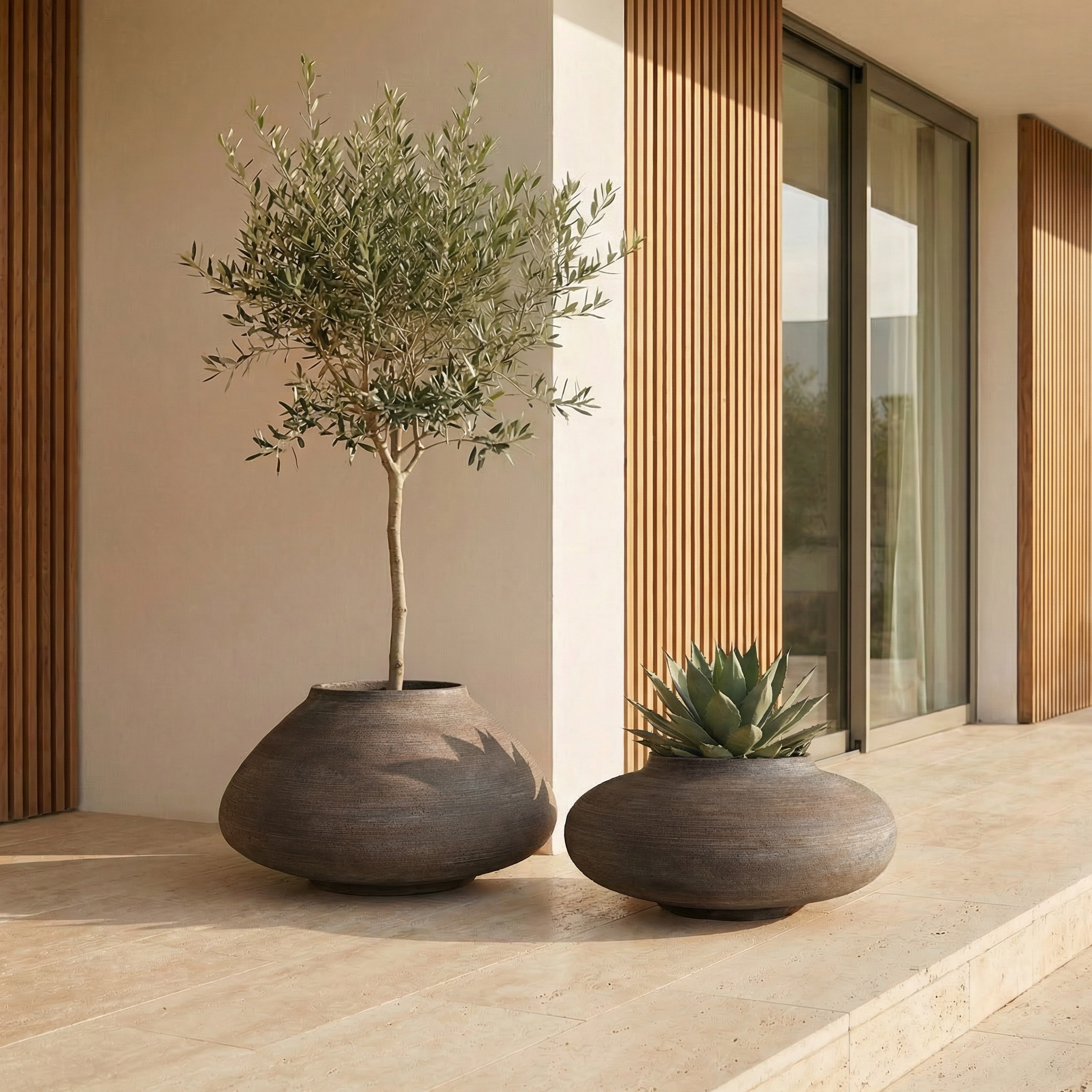 sia-antica-cache-pot-zen-marron-fonc-37-cm-ciment image 2