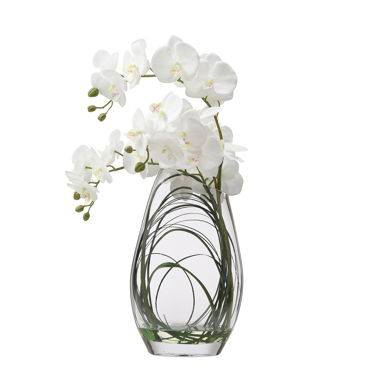 sia-deco-noah-orchid-e-artificielle-vase-transparent-blanc-46cm image 1
