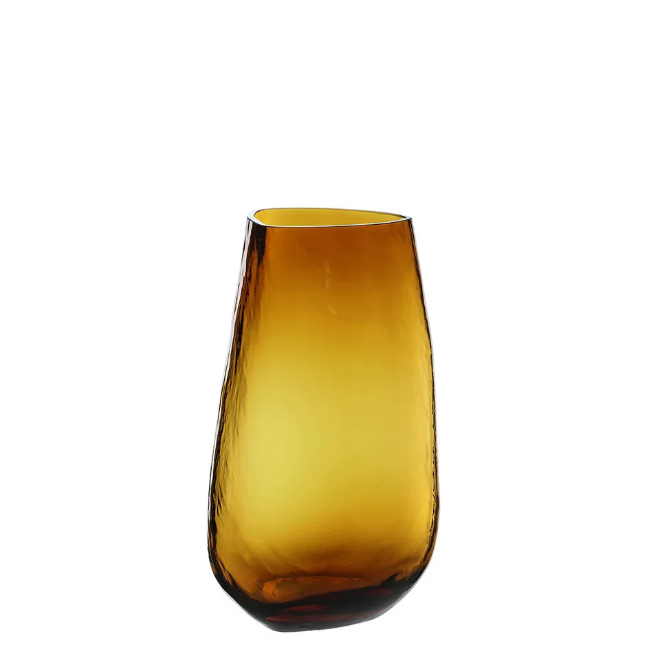 sia-antica-vase-triangle-ambre-31-cm-verre-color image 1