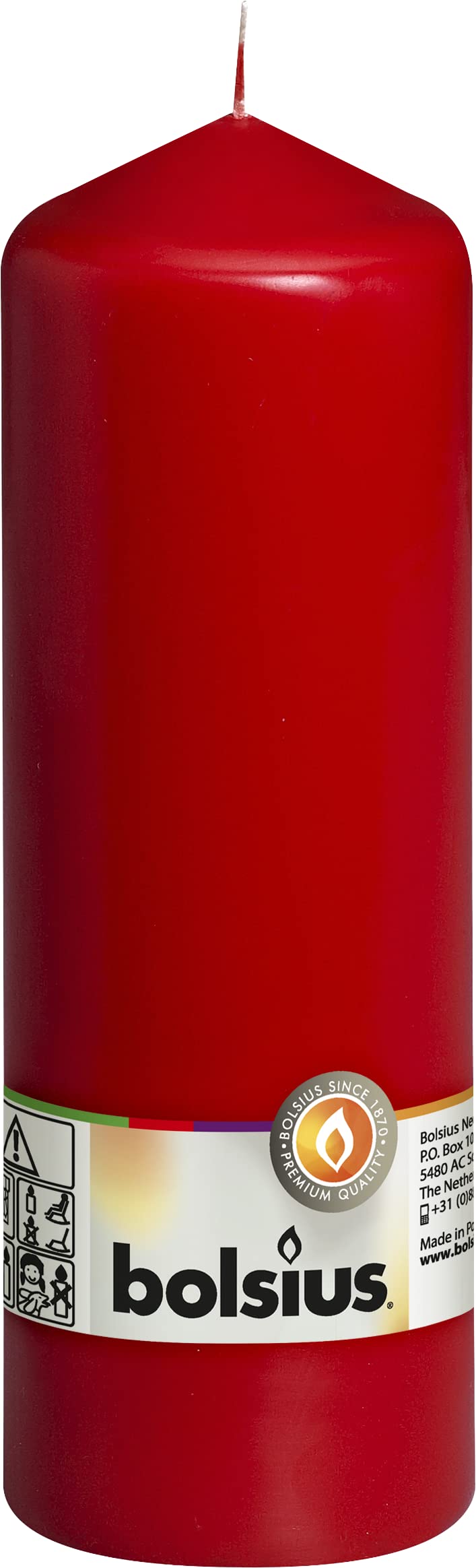 bolsius-bougies-piliers-20x7cm-lot-8-bougie-rouge-75h image 4