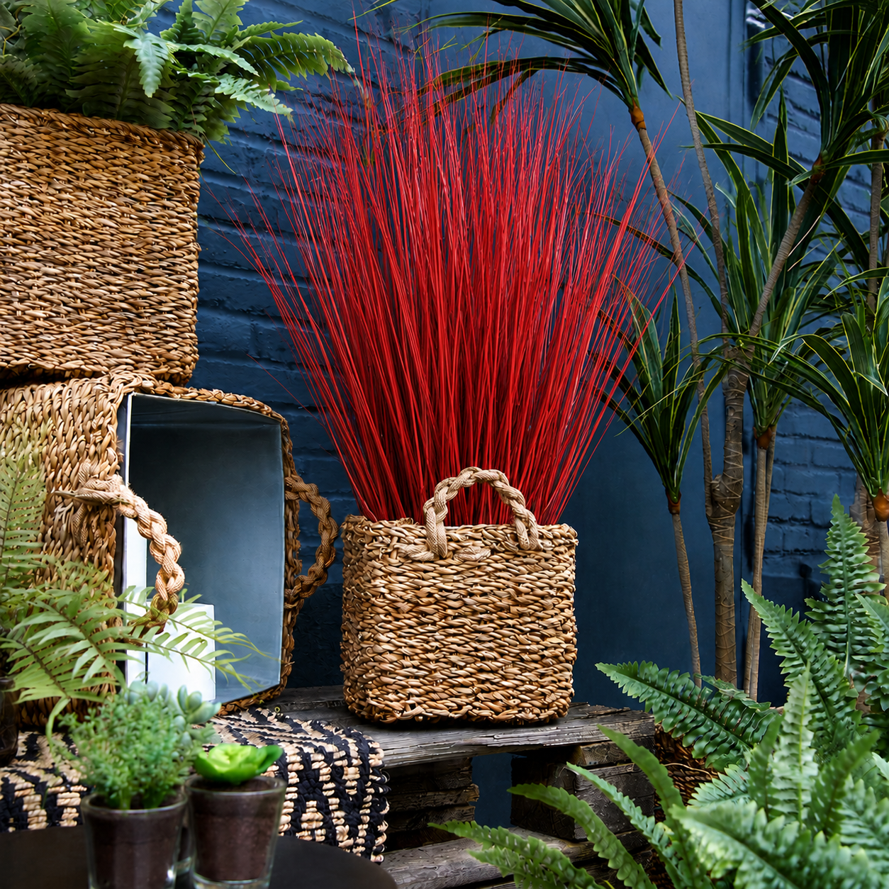 sia-deco-noah-touffe-d-herbes-75-cm-herbe-artificielle-rouge image 4