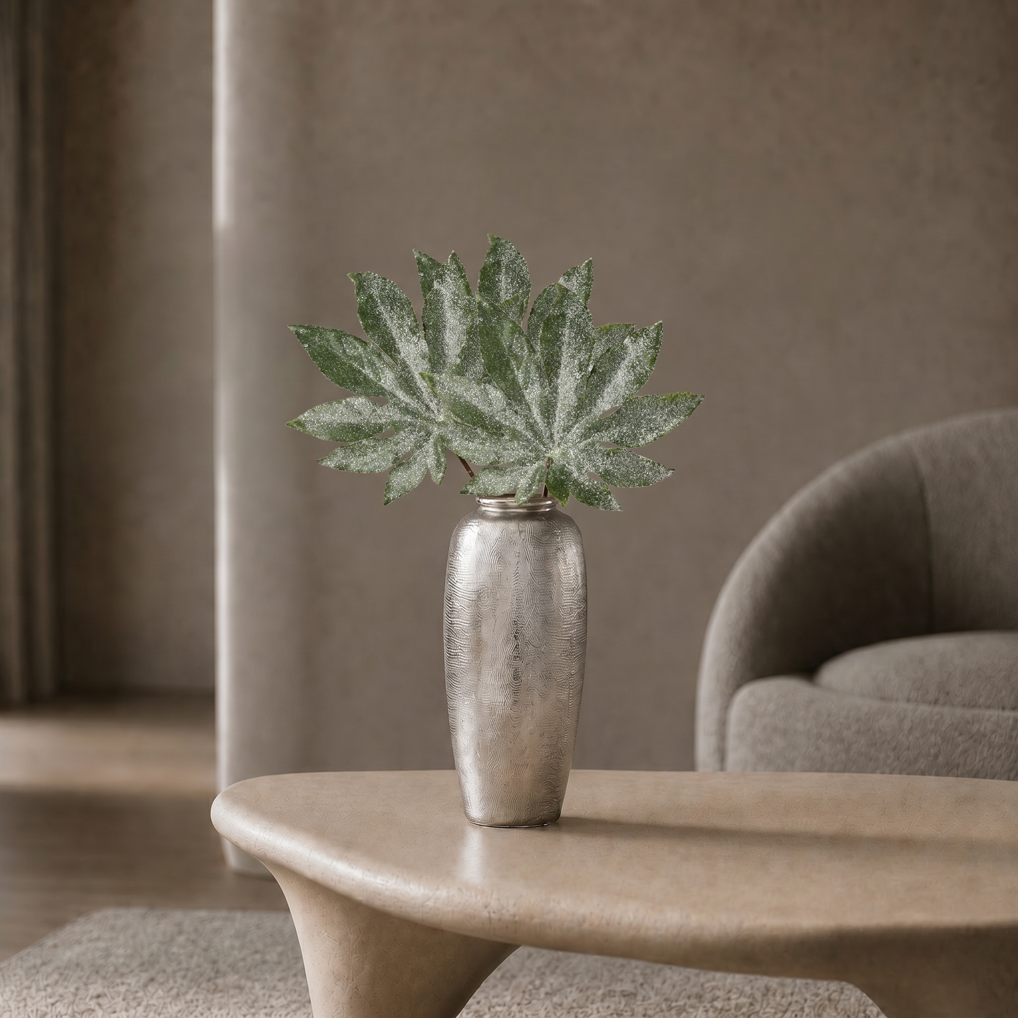 sia-deco-noah-feuille-aralia-paillet-e-tige-verte-60-cm image 3
