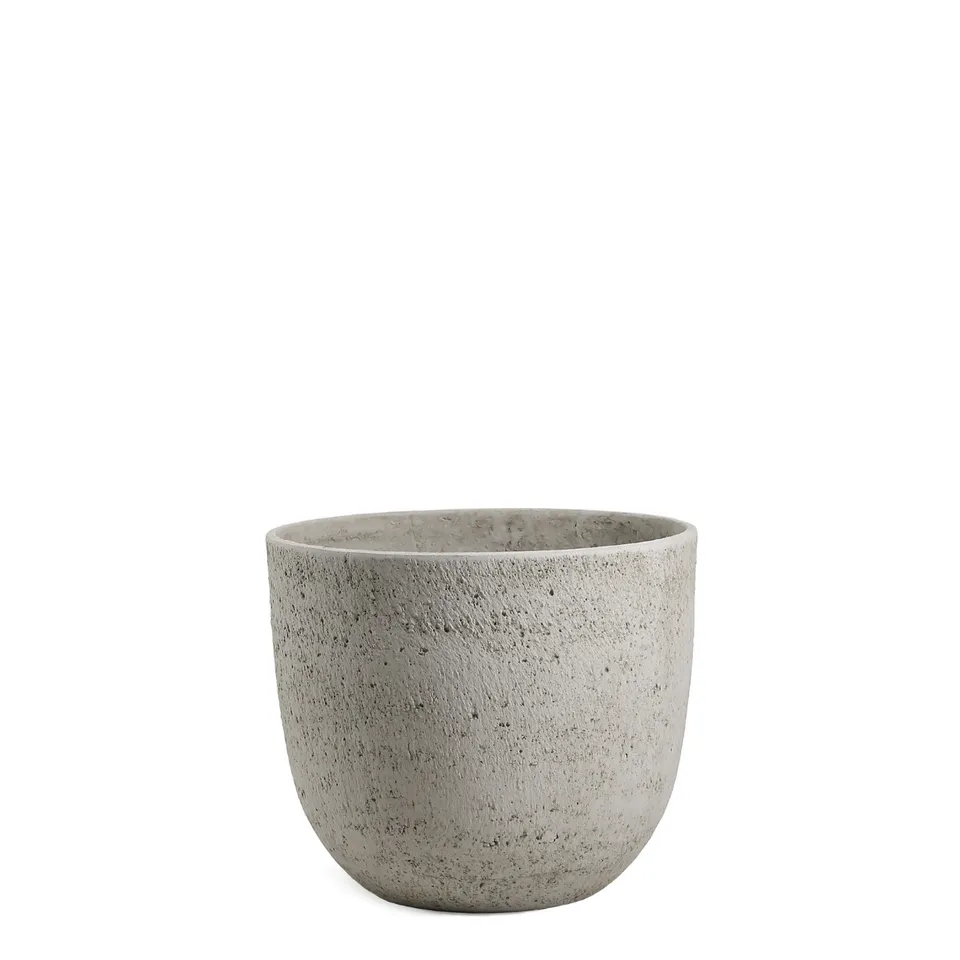 sia-deco-antica-terra-cache-pot-arrondi-gris-clair-30-cm image 1