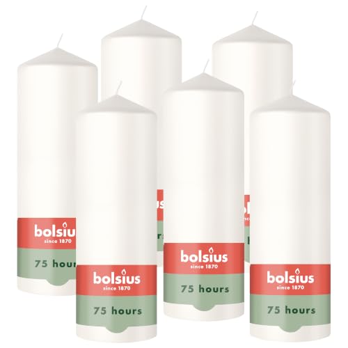 bolsius-pilier-bougie-blanche-lot-4-20x7cm-75h-lisse image 7