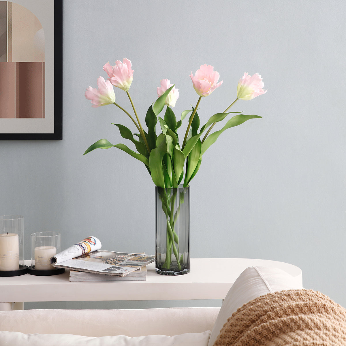 sia-deco-noah-tulipe-perroquet-tige-fleur-rose-63-cm image 5