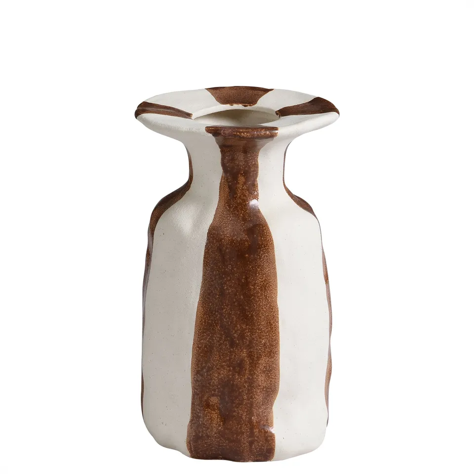 sia-antica-rivage-vase-c-ramique-26-cm-marron-blanc image 1
