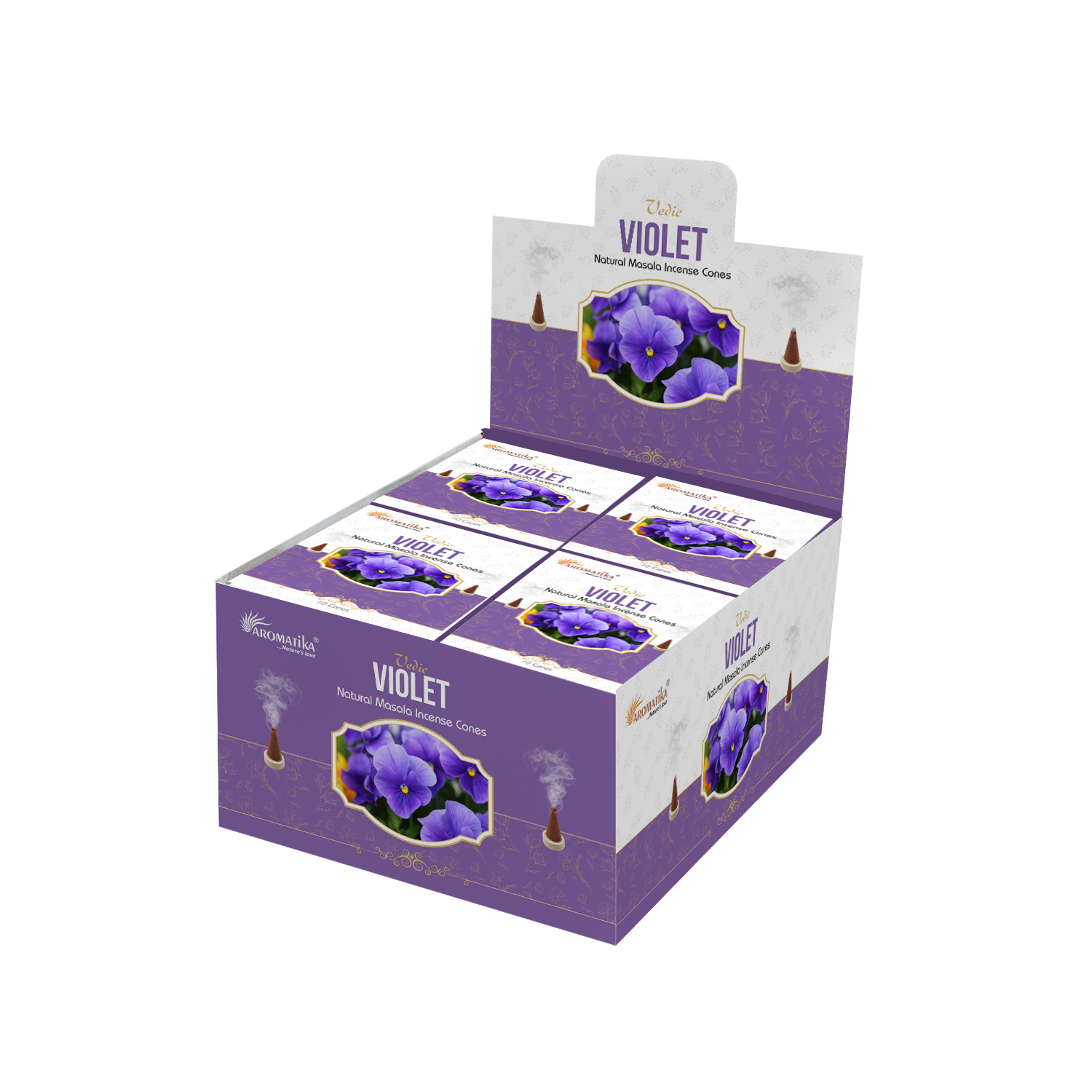 aromatika-vedic-c-nes-d-encens-violette-120-c-nes-floraux image 1