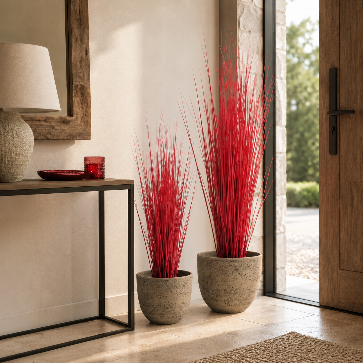 sia-deco-noah-touffe-d-herbes-75-cm-herbe-artificielle-rouge image 3