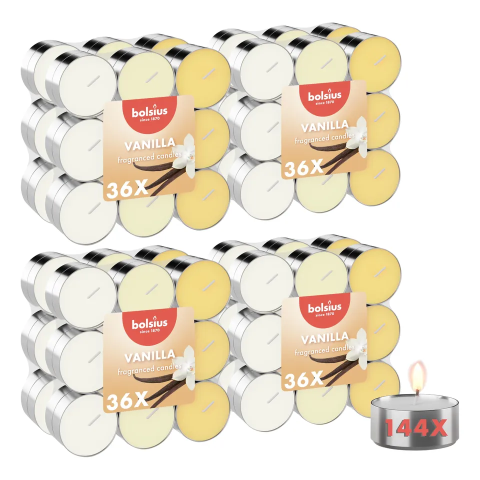 bolsius-vanilla-bougies-chauffe-plat-parfum-es-144-pi-ces-3h image 1