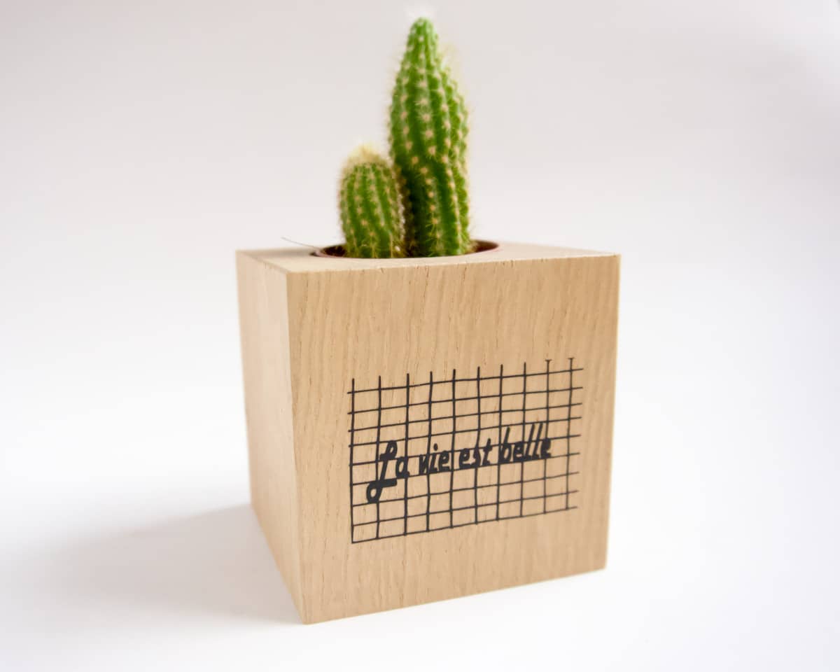 am-cla-cache-pot-bois-cube-la-vie-est-belle-9x9-ch-ne image 2