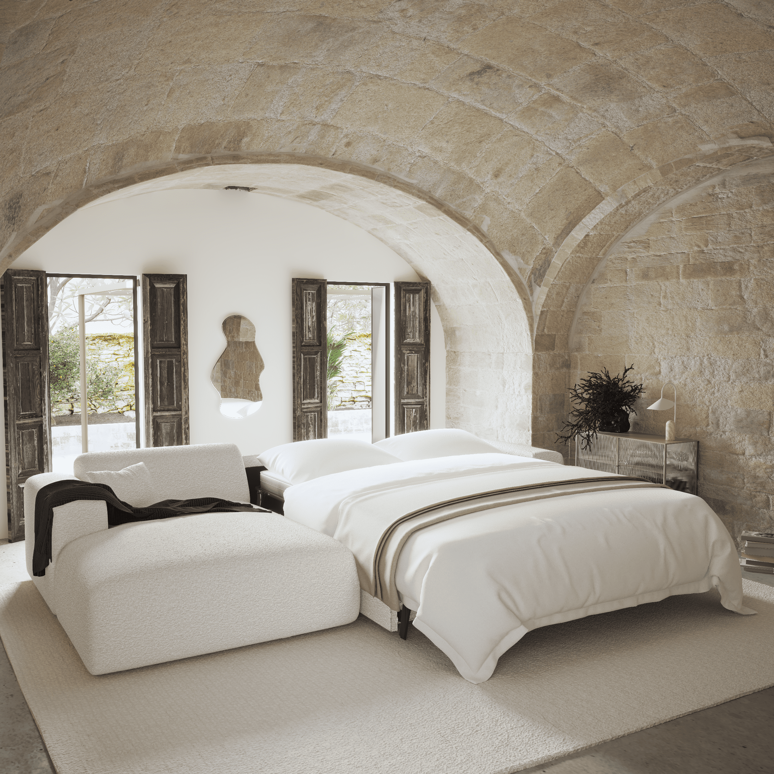 sia-myra-canap-convertible-angle-gauche-cr-me-tissu image 3