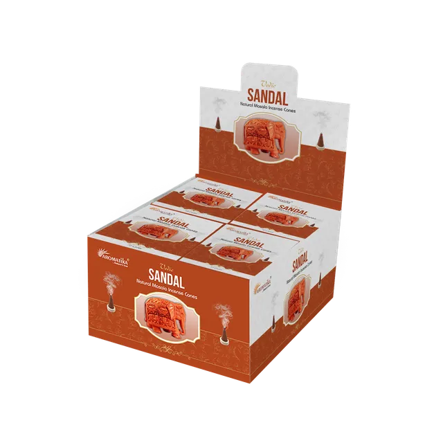 aromatika-vedic-incense-cones-santal-c-nes-d-encens-x120-bois image 1