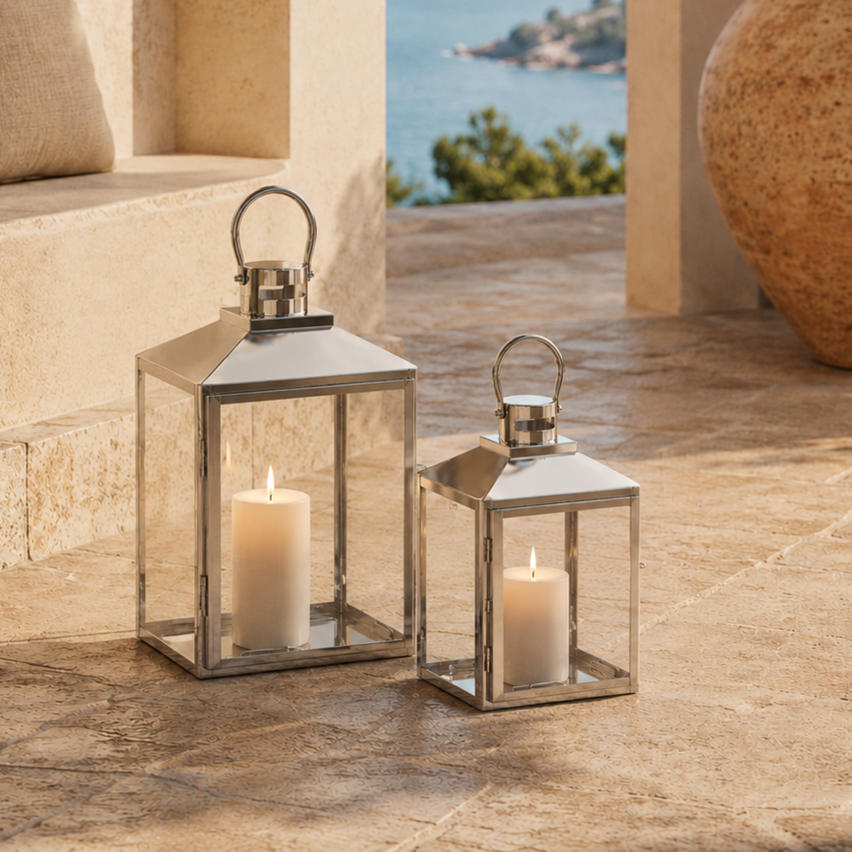 sia-nora-tara-lanterne-argent-27-cm-verre-et-acier image 2