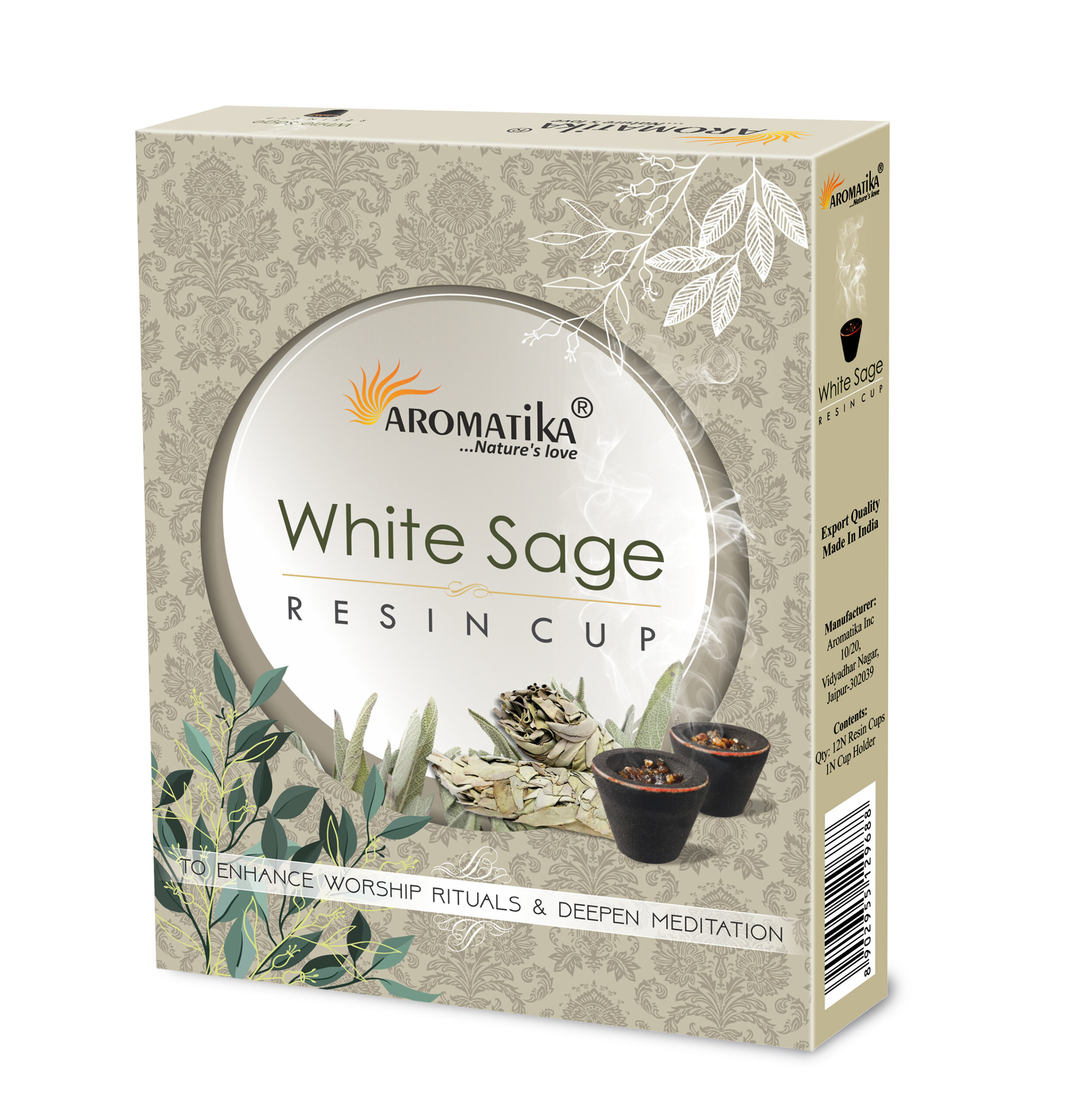 aromatika-sambrani-coupelles-r-sine-sauge-blanche-x12-purifiante image 1