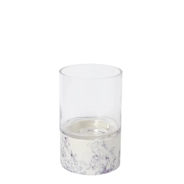 sia-nora-porte-bougie-blanc-effet-marbre-23-cm image 1