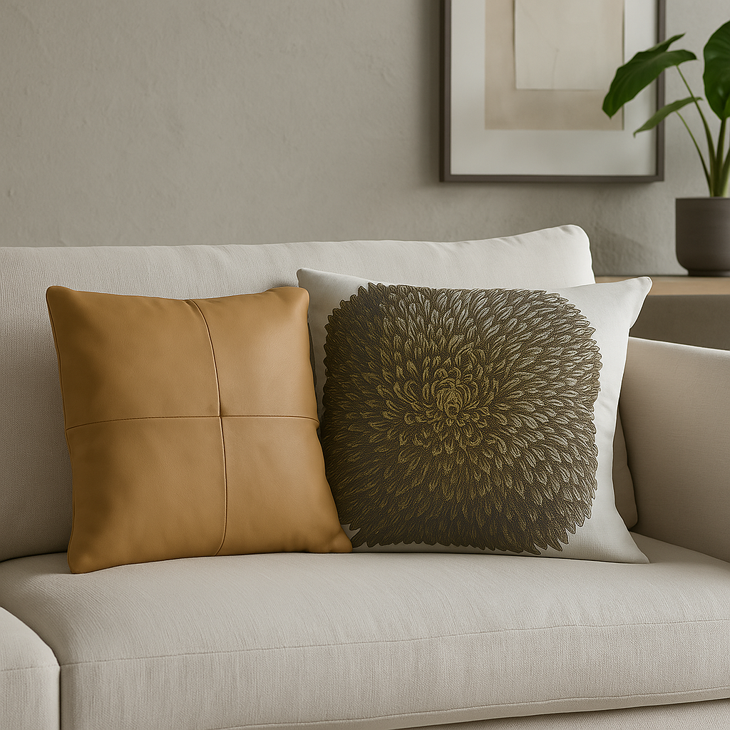 sia-nola-george-housse-de-coussin-marron-40x40-cuir image 2