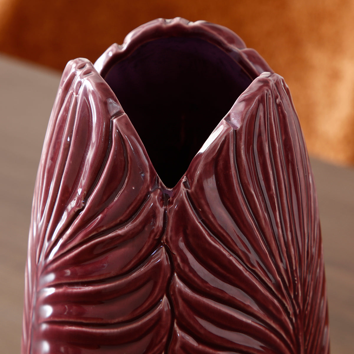 sia-antica-vase-leaf-c-ramique-33-cm-violet image 3