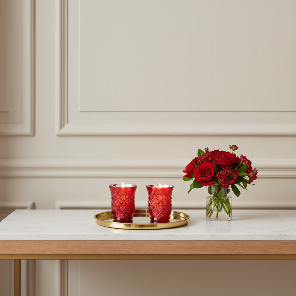 sia-deco-nora-lys-photophore-verre-rouge-lot-de-2 image 2