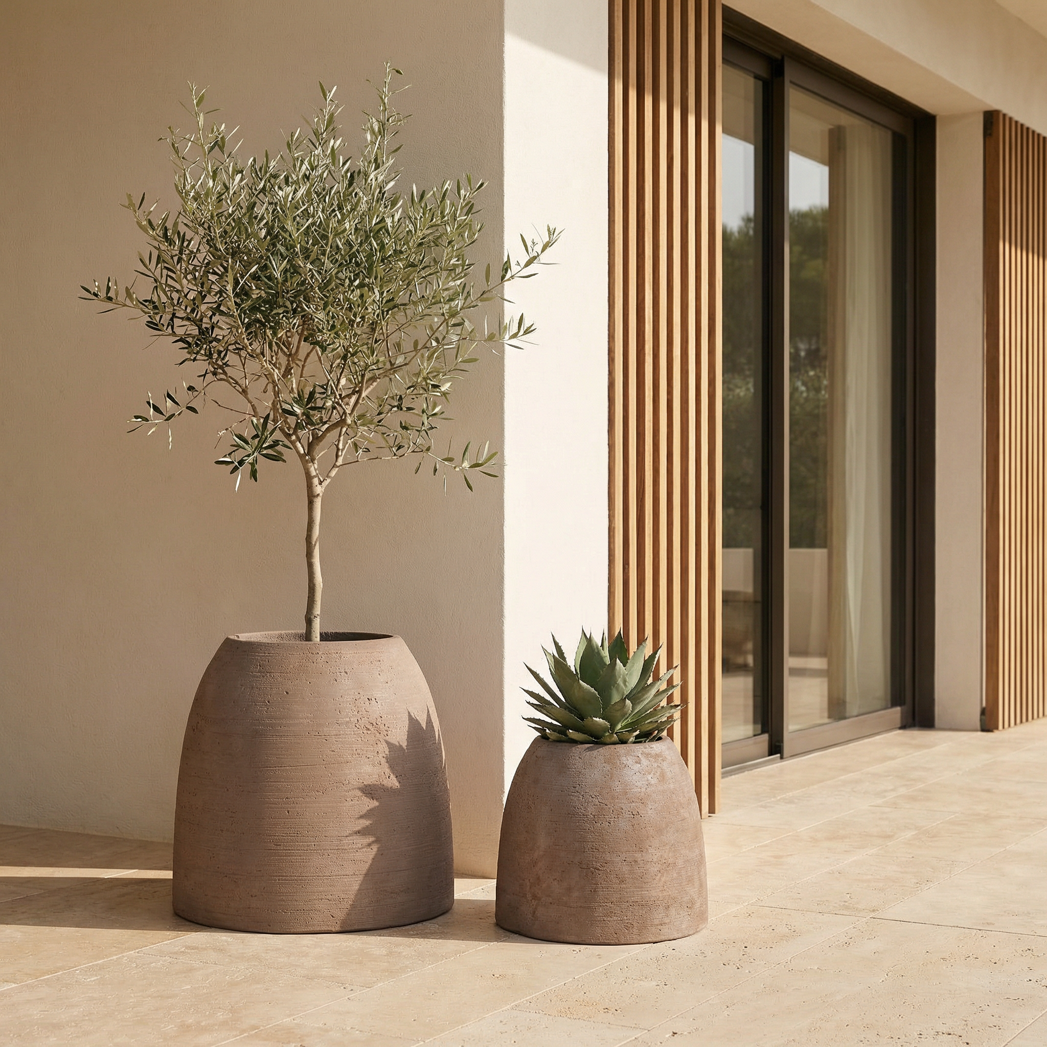 sia-deco-antica-cache-pot-zen-arrondi-33-cm-marron-clair image 2