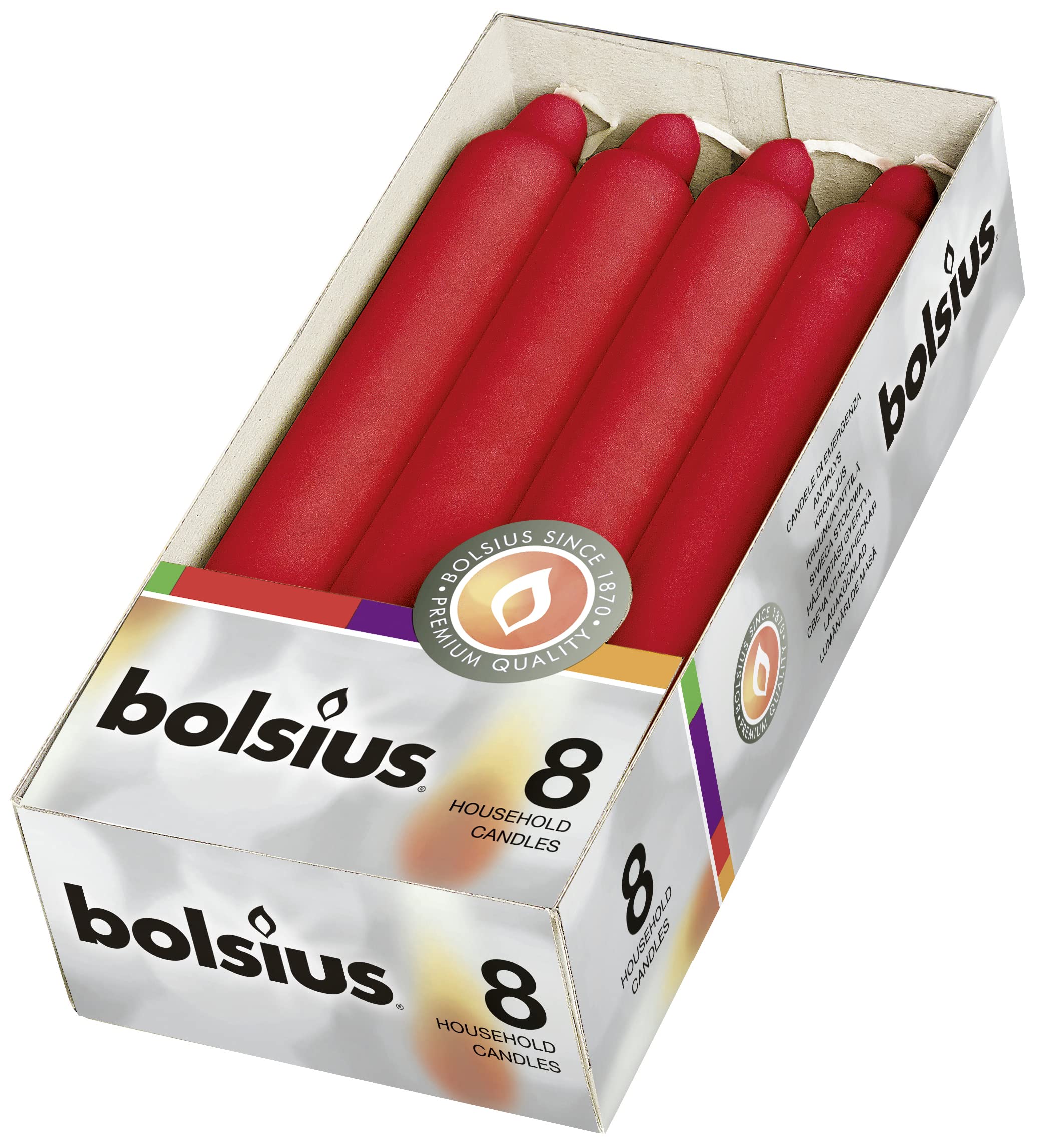 bolsius-piliers-bougies-piliers-rouge-18-cm-lot-8 image 1