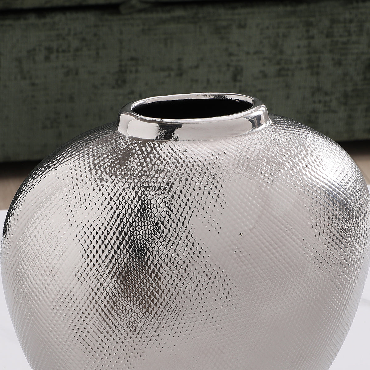 sia-antica-silver-vase-c-ramique-argent-27-cm-grand-brillant image 3