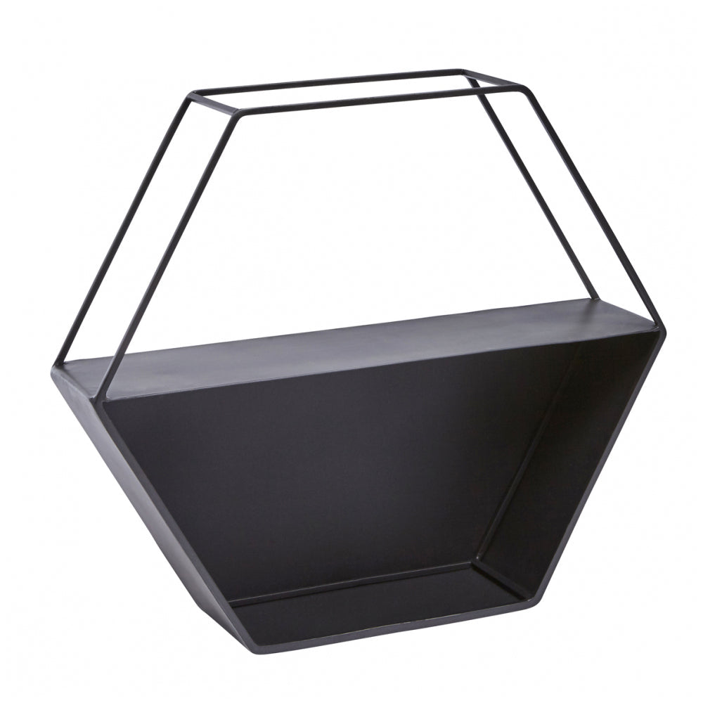 sia-deco-ania-rangement-mural-hexagonal-noir-42-cm-m-tal image 1