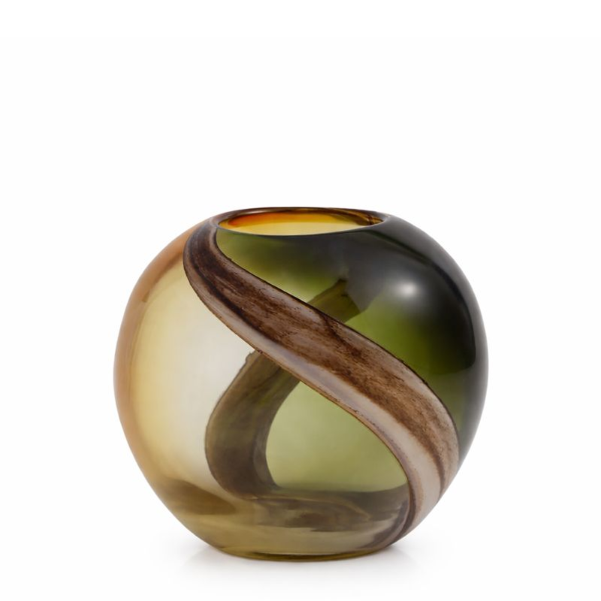 sia-deco-antica-olivine-vase-verre-souffl-vert-17cm image 1