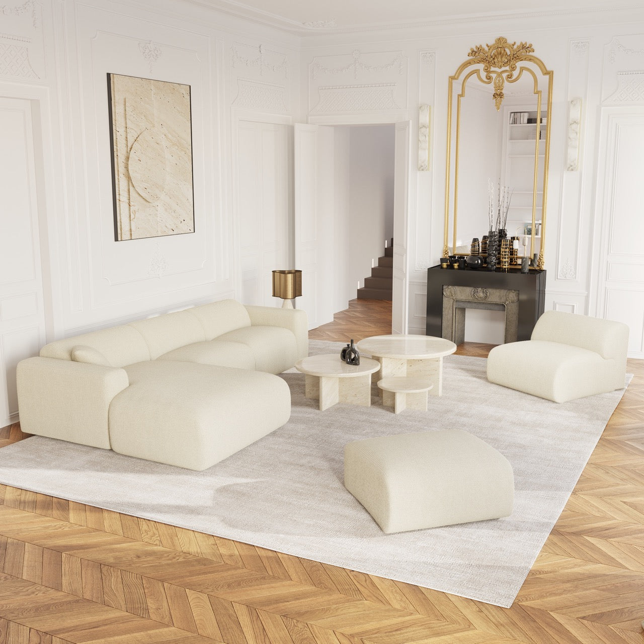 sia-deco-myra-canap-grand-angle-gauche-cr-me-tissu image 2