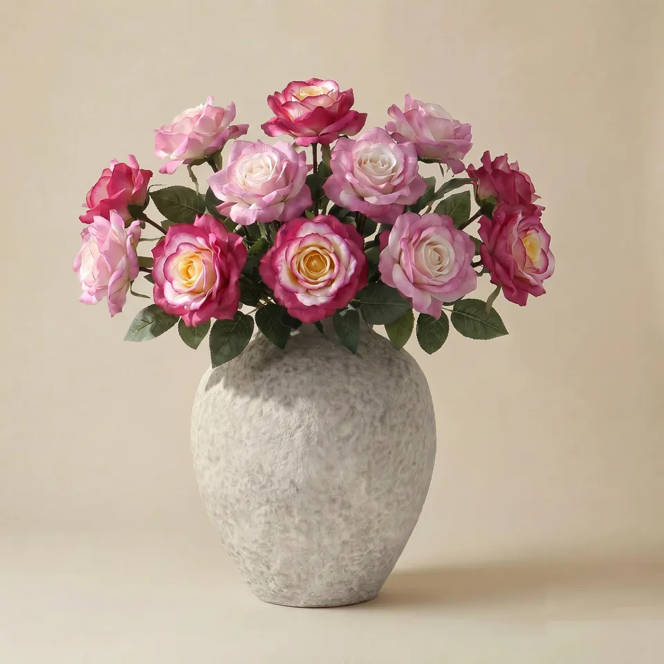 sia-noah-sophie-bouquet-artificiel-12-tiges-rose-cr-me-64-cm image 1