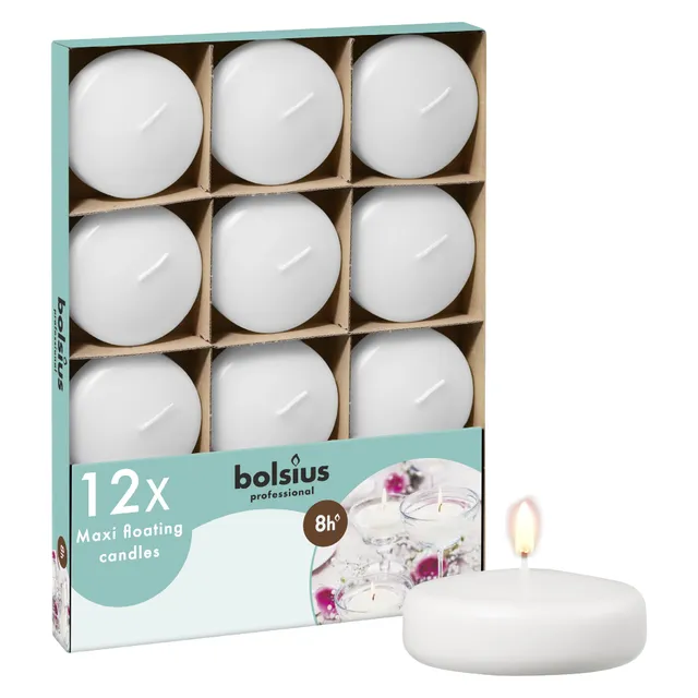 bolsius-maxi-bougie-flottante-blanche-8h image 1