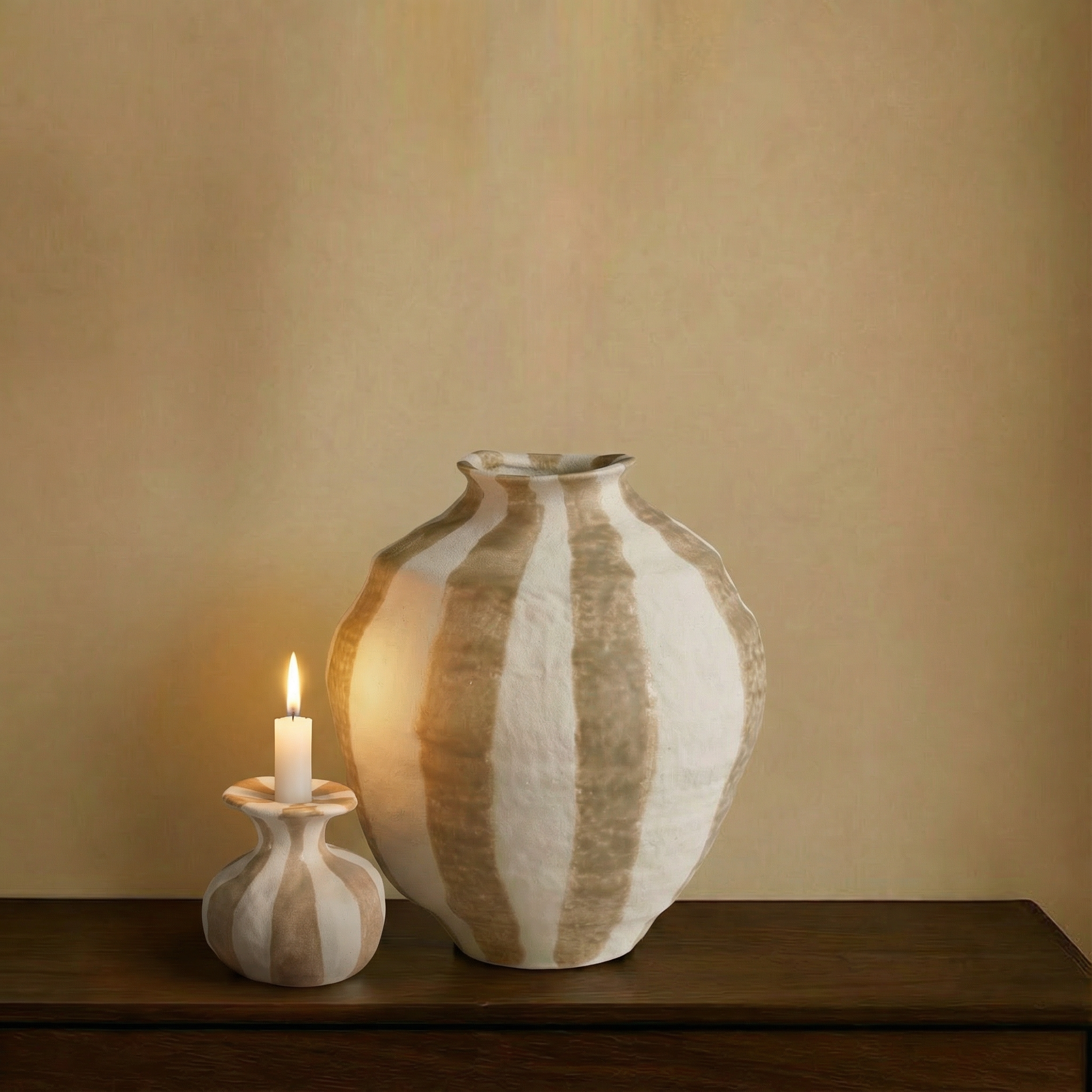 sia-deco-antica-bougeoir-rivage-c-ramique-beige-10-cm image 3